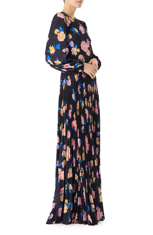 navy-floral-printed-long-sleeve-gown