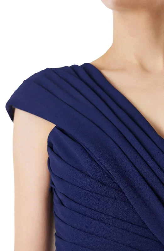 navy-off-the-shoulder-draped-chiffon-gown