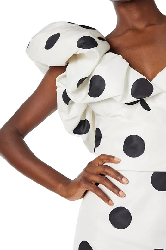 one-shoulder-polka-dot-cocktail-dress