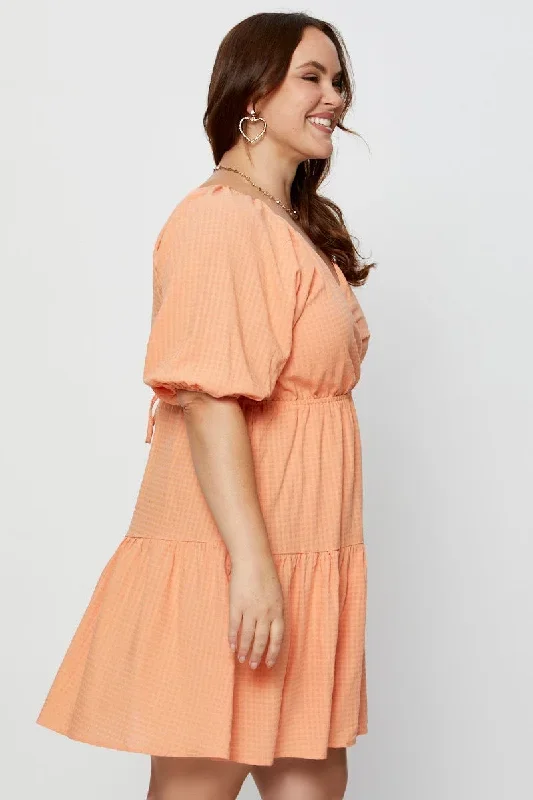 orange-skater-dress-v-neck-short-sleeve-tie-cdd1634-10lb-2