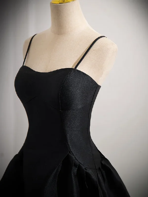 simple-a-line-satin-black-short-prom-dress-cute-black-homecoming-dress