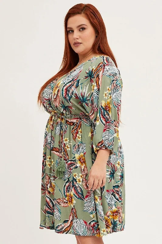 trop-print-skater-dress-v-neck-batwing-sleeve-cdd1234-34ab-1