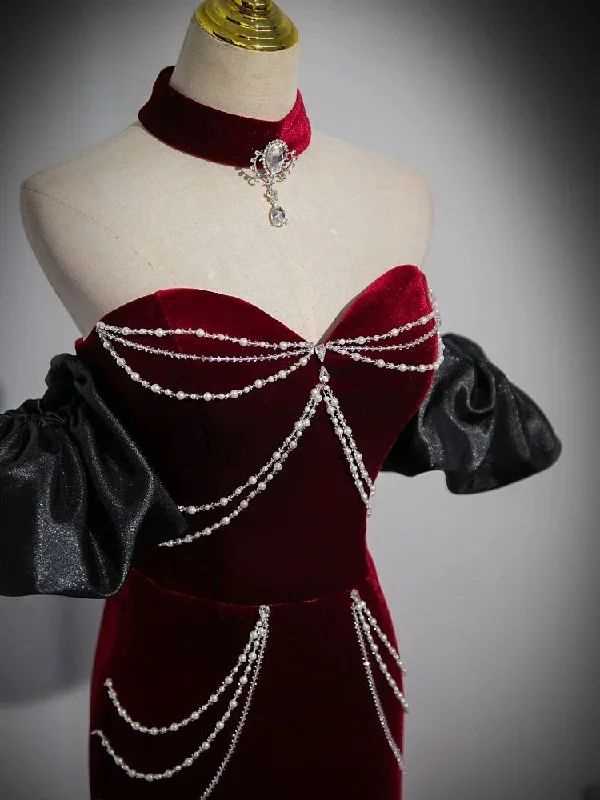 trumpet-mermaid-velvet-burgundy-long-prom-dress-with-beads